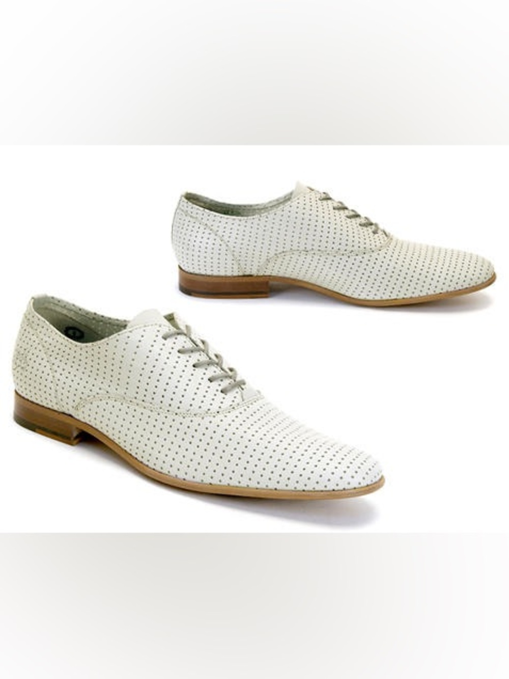 John Fluevog FM Radio Oxford Derby Shoes in Beige Size: 8